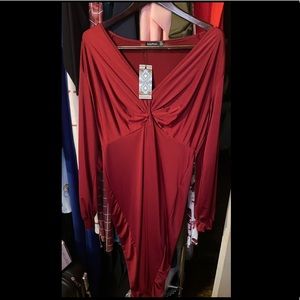 Red Boohoo cocktail dress
